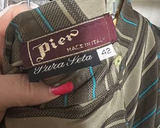 Piero Pura Seta Italian Silk Striped Blouse