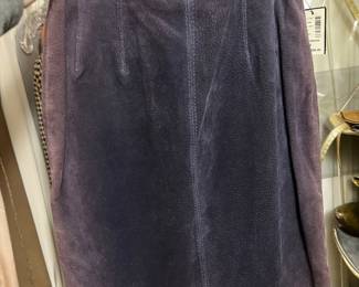 Purple Suede High Waisted Pencil Skirt