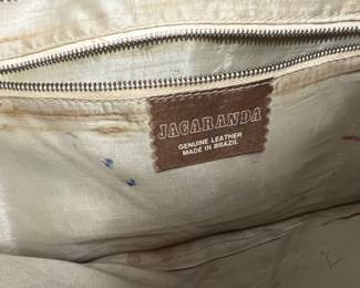 $50, Jacaranda Genuine Leather White Quilted Zip Clutch Made in Brazil Minimalist Envelope Purse 1980s/1990s