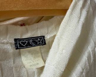 White Textured Nylon Blouse by L.A. Glo
