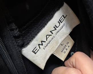 Emanuel Ungaro Black Textured Garment with Zipper Closure