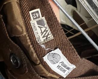 Italian Virgin Wool Brown Textured Skirt