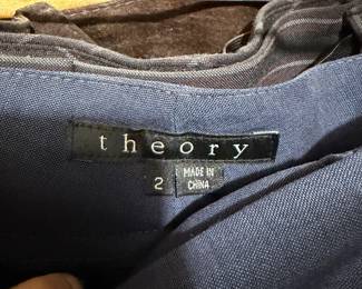 Theory Blue Textured Fabric Trousers Size 2