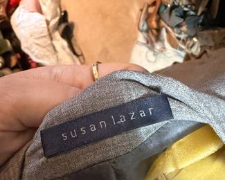 Susan Lazar Grey Woven Tailored Blazer