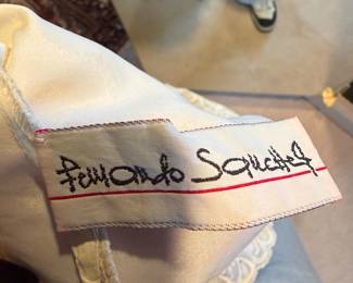Fernando Sanchez White Satin and Lace Loungewear