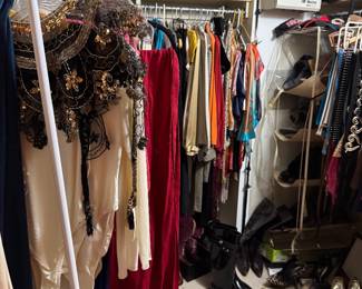 Assorted Embellished Evening Wear and Designer Accessories