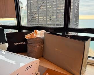 Chanel Black Paper Shopping Bags