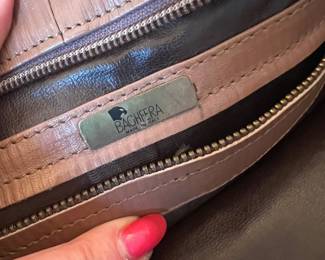 $300, Bachera Made In Italy Brown Leather Designer Shoulder Bag Satchel Handbag Purse