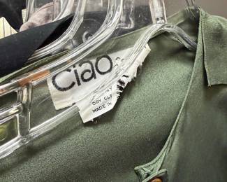 Ciao Olive Green Suede Button Down Shirt