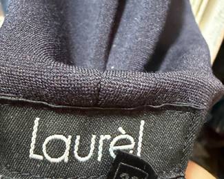 Laurèl Navy Blue Textured Knit Wool Blend Garment