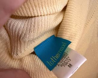 Ribbed Knit Turtleneck Sweater in Pale Yellow