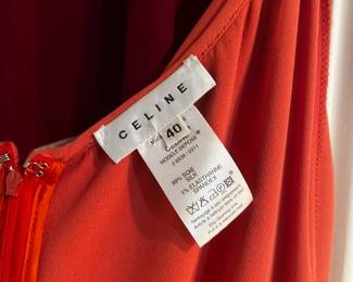 Silk Blend Coral Dress by Celine