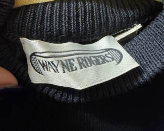 Black Rib-Knit Sweater by Wayne Rogers