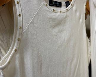 Studded White Sleeveless Top by Identity Lord & Taylor
