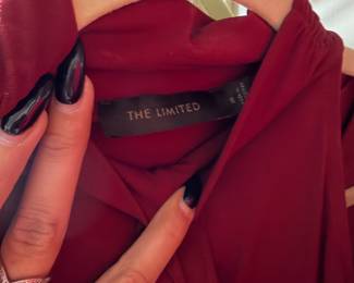 The Limited Maroon Ruched High Neck Blouse