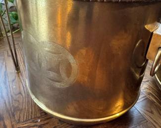 $100, Planter with Mid Century Modern Geometric Motif Handles and Rolled Rim