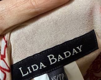 Lida Baday Patterned Knit Top in Beige and Red