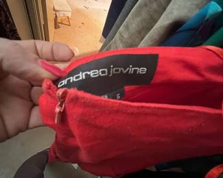 Andrea Jovine Red Textured Knit Skirt