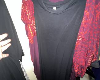 Jersey Knit Color-Block Tunic with Patterned Sleeves