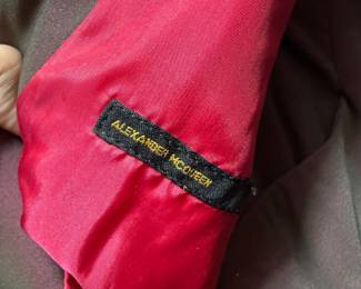 Alexander McQueen Wool Jacket with Red Silk Lining