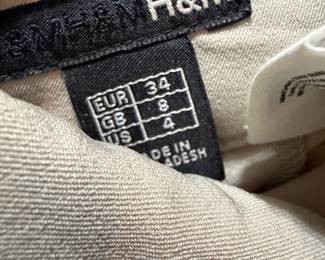 H&M Tan Woven Twill Trousers US Size 4