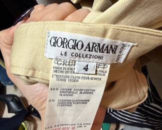 Beige Giorgio Armani Le Collezioni Cotton Trousers