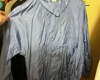 Light Blue Nylon Hooded Pullover Windbreaker