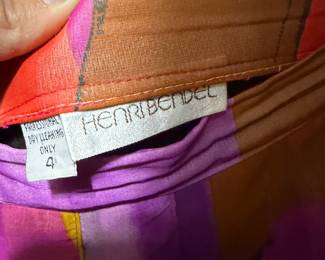 Henri Bendel Silk Abstract Print Pleated Skirt
