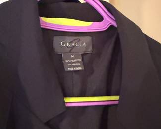 Black Polyester Spandex Tailored Blazer