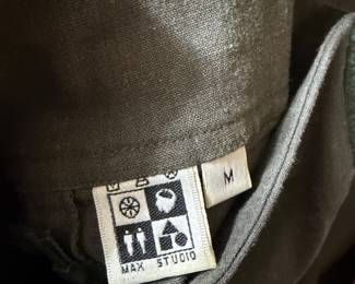 Max Studio Olive Green Linen Blend Garment