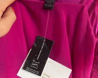 INC International Concepts Fuchsia Textured Smocked Top