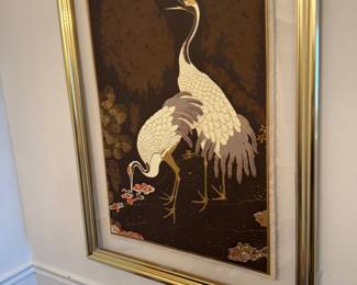 Stunning Painting of Heron Birds Signed by Artist Charles Clifton $1600
