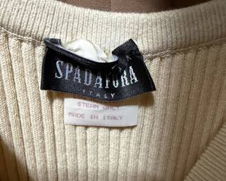 Ribbed Cream Knit Crewneck Sweater Made in Italy