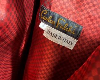 Carlos Falchi Italian Leather Jacket with Red Lining