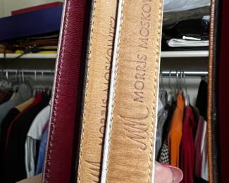 Morris Moskowitz Leather Belts with MM Logo