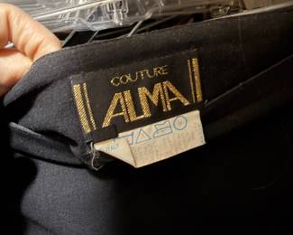 Alma Couture Black Italian Wool Trousers