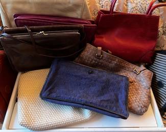  Assorted Bottega Veneta Vintage Leather and Woven Fashion Handbags and Clutches