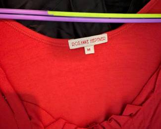 Roxanne Heptner Red Jersey Knit Ruffled Top