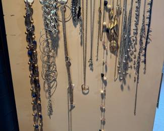 Assorted Costume Jewelry Necklaces in Silver and Gold Tone