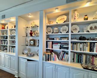 White Painted Custom Built-in Library Wall Unit