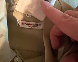 Saint Laurent Rive Gauche Tan Cotton Garment Size 40