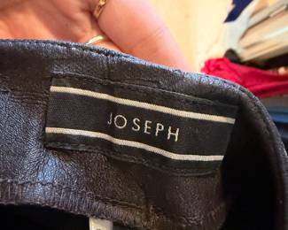 Joseph Dark Brown Textured Leather Pants