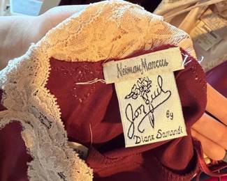 Burgundy Satin and Lace Jonquil Gown for Neiman Marcus