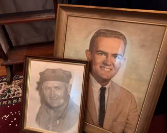 Vintage framed portrait photographs of men