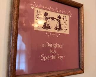 Framed sentimental silhouette print, A Daughter is a Special Joy