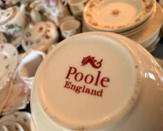 Poole England maker's mark on floral chintz china