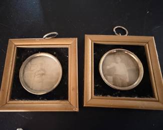 Pair of antique brass framed portrait photographs