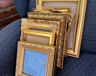 Ornate gold gilt picture frames, assorted sizes