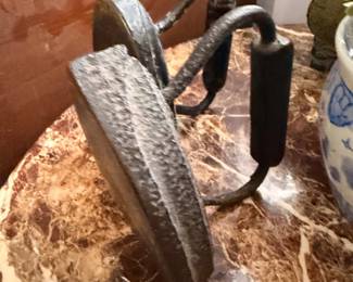 Antique cast iron sad iron, primitive flat iron