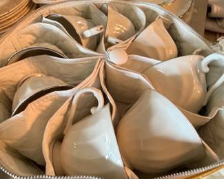 Collection of white porcelain gravy boats